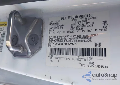 2015 Ford Transit Connect Xl from USA, damaged, VIN NM0LS6E76F1208271